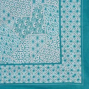 Juego de Sábanas de Algodón de 240 Hilos con Estampado Abstracto Azul Turquesa para Cama Doble, 2 Fundas de Almohada, 100% Algodón para Uso Doméstico - Juego de 3 Piezas (SHKV1055) - Product Image 5