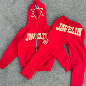 Sudadera con logotipo personalizado Unisex Ropa deportiva en blanco Sudadera con capucha y cremallera Trajes para correr Pantalones de chándal acampanados Conjunto de Sudadera con capucha Chándales para hombres EE. UU. - Product Image 1