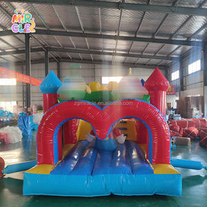 Chateau gonflable commercial combo avec toboggan et parcours obstacles pour location et evenements - Product Image 6