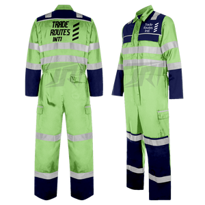 Conjunto de ropa de trabajo aislada de alta visibilidad, camisa abotonada con cuello redondo de poliéster con peto, ropa de trabajo impermeable de seguridad Industrial - Product Image 5