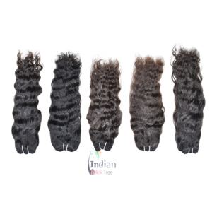 Lot de cheveux humains vierges indiens Remy naturels, bouclés, tissage double trame, double trame machine, non traités chimiquement, fabriqués - Product Image 2