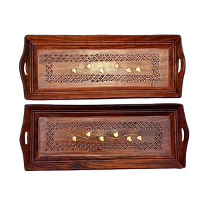 Cuenco de madera de diseño único de alta calidad, artículo decorativo moderno para el hogar, superventas, soporte de artesanía india para servir pasteles - Product Image 1