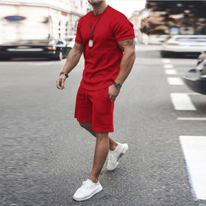 Conjunto de Camiseta y Pantalones Cortos de Moda 2026 para Hombre, Color Sólido, Conjunto de Camiseta y Pantalones Cortos para Adulto - Product Image 5