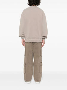 Sudadera de cuello redondo lavada Vintage unisex, jersey de gran tamaño informal, top de mezcla de algodón de manga larga con puños acanalados - Product Image 5