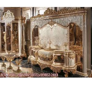 Meuble TV en teck massif de style classique, sculpté à la main, avec rangement, dernier modèle, blanc nacré doré, luxe haut de gamme, ensemble de meuble TV - Product Image 1