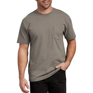 Camiseta 100% de algodón para hombre, Camiseta lisa de manga corta en blanco con bolsillo, secado rápido, serigrafiada de alta calidad con logotipo personalizado - Product Image 4