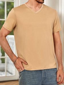 Chemise boutonnée à col en V pour homme 2026, 100 % coton de haute qualité, motif uni imprimé, avec le dernier design - Product Image 5