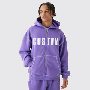 Sudadera con capucha completa de algodón de alta calidad para hombres Diseño de parche deportivo cómodo con estampado de soplo Patrón sólido de invierno Precio de fábrica - Product Image 6