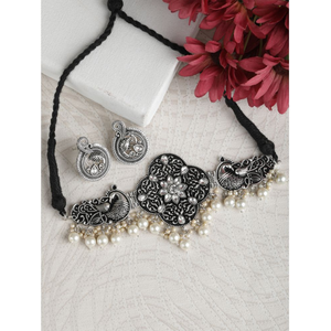 Zircon Oxidised <b>Black</b> <b>Stud</b> <b>Earrings</b> for Party Occasions - Product Image 1