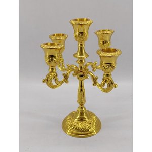 Nuevo candelabro moderno hecho a mano, centro de mesa decorativo para bodas, 5 brazos, chapado en oro - Product Image 1
