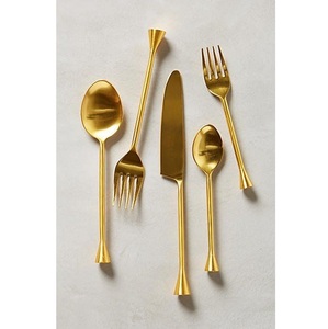 ชุดเครื่องใช้บนโต๊ะอาหารสแตนเลสสีทองหรูหราทันสมัยเหมาะสำหรับใช้บนโต๊ะอาหารเครื่องครัวงานเลี้ยงงานสังสรรค์งานอีเวนต์ - Product Image 1