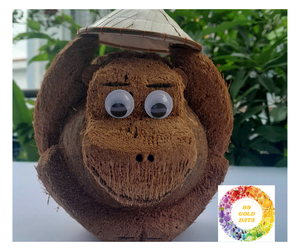 Décor Coconut Animal Unique Coconut Monkey Carvings - Premium Coco Shell Art, Figurines d'animaux faites à la main d'artisans du Vietnam - Product Image 1