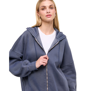 Sudadera con Cremallera para Mujer, Invierno, 100% Algodón, Casual, Ecológica, Transpirable, de Secado Rápido, con Logotipo Frontal Personalizado, Alta Calidad - Product Image 1