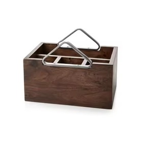 Wooden Square Bucket for Tableware <b>Cutlery</b> & Tissue Storage in Restaurants & Hotels Decorative flatware storage - Product Image 2