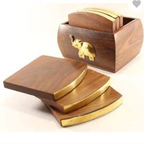 Hot Selling Wooden Design Mat and <b>Pads</b> Square Shaped With Natural Finishing Design Tableware Coasters for Home Hotel Decor - Product Image 4