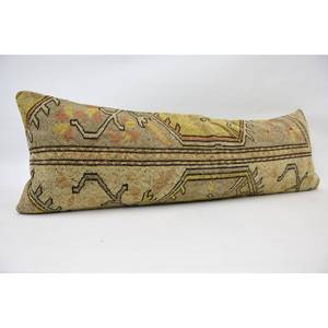 Lujo bohemio Kantha Patchwork lana almohada 16x48 Beige pulgadas bordado Floral Vintage tejido técnica ropa de cama piso portátil - Product Image 3