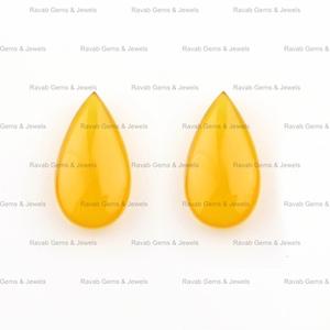 Alto pulido 11x20mm pera Briolette Calcedonia amarilla calibrada joyería suelta Fabricación de pendientes joyería de piedras preciosas fabricantes - Product Image 4