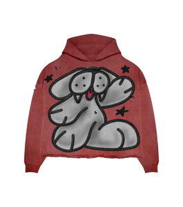 Fabricants de vêtements personnalisés Sérigraphie baggy surdimensionnée de qualité supérieure Sweat à capuche court graphique Streetwear sans ourlet - Product Image 1