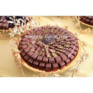 ชามเสิร์ฟช็อกโกแลตและของหวานโลหะทองเหลืองทรงโชว์ชามขนาดใหญ่ดีไซน์ดอกไม้เครื่องใช้บนโต๊ะดีไซน์ใหม่ - Product Image 1