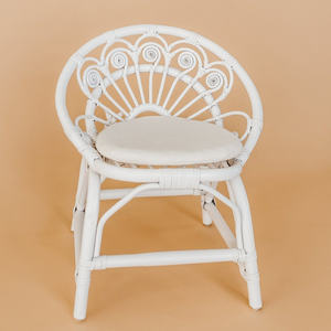Sillas infantiles de ratán blanco, muebles para habitación infantil, decoración de dormitorio infantil, silla de madera natural hecha a mano - Product Image 5