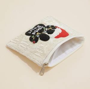 Monedero Exclusivo de Cuentas de Semillas, Arte Artesanal, Elegante Bolsa de Cuentas Hecha a Mano para Objetos Pequeños - Product Image 2