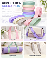 Sangle en sergé de polyester tissé de 10 mm, couleur personnalisée, durable, pour sac à bandoulière, sac travers, vêtements, accessoires de yoga et de fitness