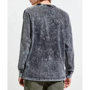 Camiseta lisa de gran tamaño con lavado ácido Vintage personalizable para hombre peso pesado 260GSM tejido DTG estampado lavado ácido de gran tamaño para hombre - Product Image 6