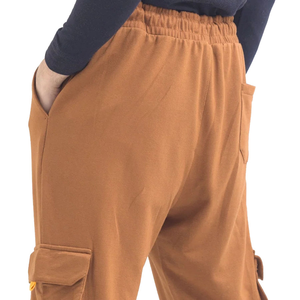 2026 Wholesale Comfortable <b>Mens</b> <b>Brown</b> <b>Cargo</b> Pants 300 GSM Fleece Elastic Waist and Side Pockets Casual Style Lightweight <b>trouser</b> - Product Image 5