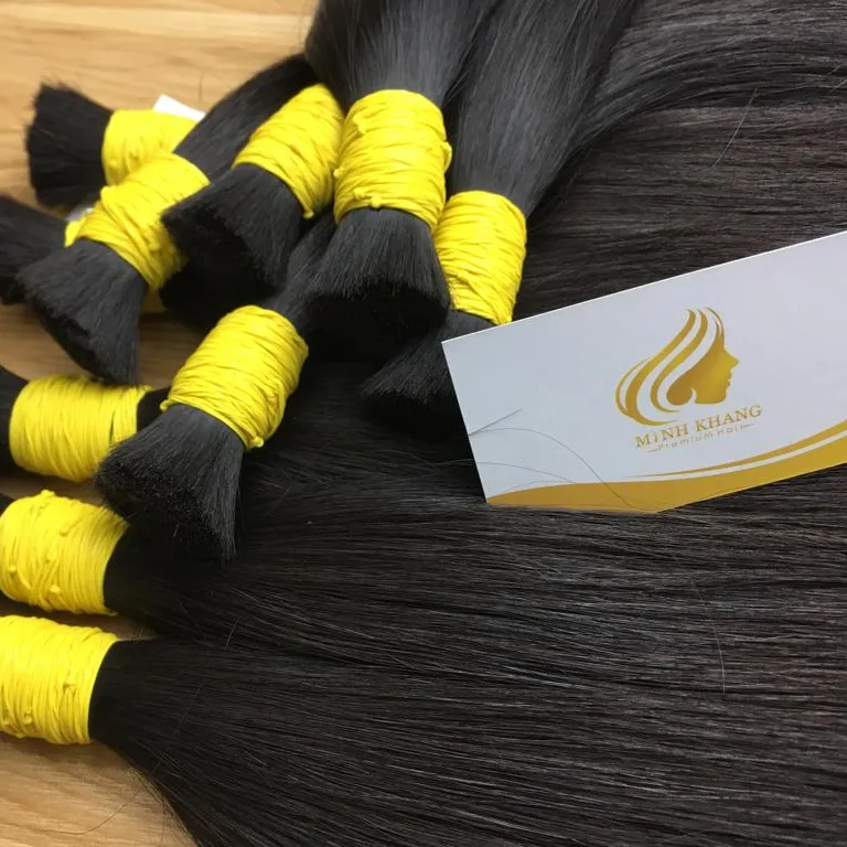 150kg Natural Black Color Bulk Hair Extension Warehouse Price List From Minh Khang Hair Vendor In Vietnam