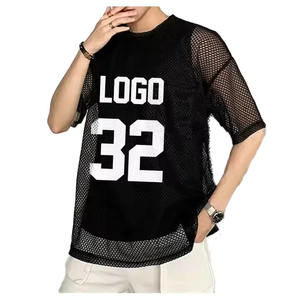 Camiseta de gran tamaño de algodón 100% pesado con logotipo personalizado de alta calidad de lujo para hombre, camiseta cuadrada de gran tamaño con cuello simulado en blanco - Product Image 3