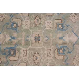 Alfombra Turca Vintage Ecológica de 7.7x9.7 pies, Alfombra de Lana Azul con Diseño de Patchwork y Base de Látex - Product Image 5