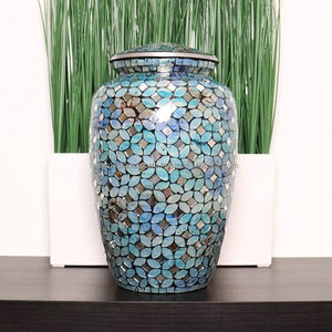 Urne funéraire en verre mosaïque - Urne funéraire artisanale pour cendres humaines - Product Image 3