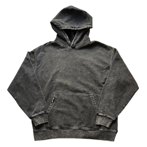 Nueva llegada casual lavado ácido personalizado hombres lavado ácido sudaderas con capucha venta al por mayor algodón mezclado lavado ácido sudaderas con capucha para adultos - Product Image 2