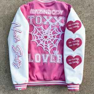 Tùy Chỉnh Chất Lượng Cao Len Vá Da Tay Áo Thư Cổ Điển Người Đàn Ông Varsity Chenille Thêu Máy Bay Ném Bom Áo Khoác Cho Nam Giới - Product Image 4