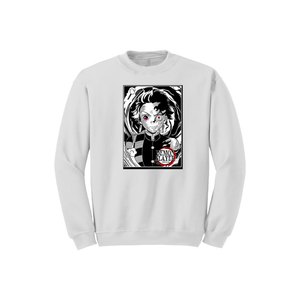 Colección de Anime para mujer, Sudadera con cuello redondo, 100% de algodón, forro polar, invierno, informal, tejido, bolsillos con serigrafía frontal - Product Image 1