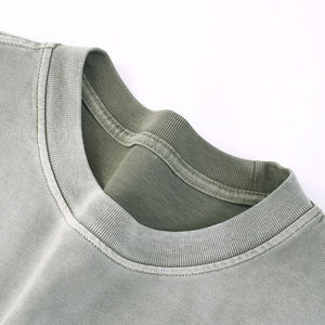 T-shirt 100% coton teint en couleur unie pour homme, avec col rond classique et manches courtes, de qualité supérieure - Product Image 4