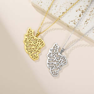 Colgante de mapa de Irán en plata de ley 925, chapado en oro de 14k, con moissanita, para aficionados al fútbol, hombres y mujeres - Product Image 3