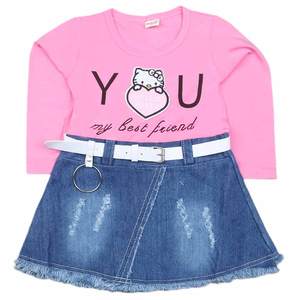 ชุดเดรสแขนยาวสำหรับเด็กผู้หญิง - สีชมพู - Product Image 2