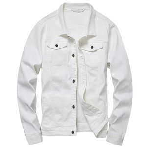 Chaqueta Vaquera de Diseño con Parches de Dos Colores para Hombre, Chaqueta Vaquera de Trabajo Vintage Rasgada Negra Personalizada al por Mayor - Product Image 1