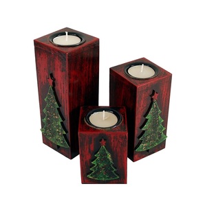 Bougeoir en bois élégant conçu pour ajouter un charme rustique et une ambiance chaleureuse aux décorations intérieures de la maison - Product Image 5