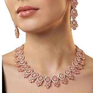 Fashion Trendy Ethnic Gold Plated Quartz <b>Pearl</b> Jewelry <b>Set</b> for Women-Wedding & Anniversary Party - Product Image 1