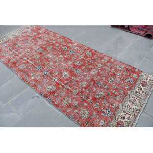 3.6x8.9 ft Vintage Turkish Rug, Area Rug, <b>Red</b> <b>Wool</b> Rug - Product Image 2