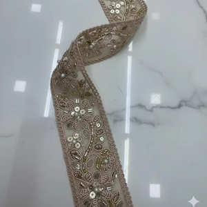 Sustainable Fancy Beaded Mesh Embroidery Lace <b>Trim</b> Handmade Luxury Wedding Dresses Home Textiles Curtains Skirts Accessories-for - Product Image 1