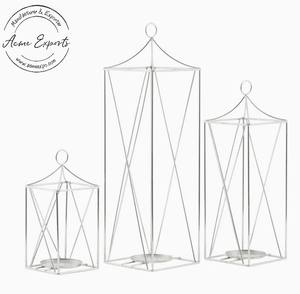 <b>Set</b> of 3 Geometric Metal <b>Lanterns</b> Modern Design Elegant and Stylish Perfect for Home Decor or Outdoor Display - Product Image 1