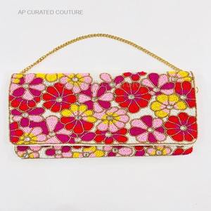 Valentine Beaded Handmade Clutch for <b>Women</b> Customizable Premium Quality <b>Bag</b> with Hand Beaded Work - Product Image 1