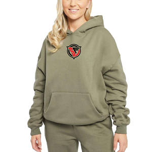 Femmes décontracté surdimensionné pull à capuche hiver chaud poids lourd personnalisé sweats avant Streetwear confortable imprimé - Product Image 5