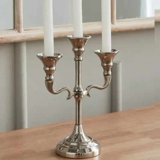 Candelabros feitos à mão com acabamento moderno, suporte de vela de metal, suporte cônico para velas, casa, villa feita na Índia