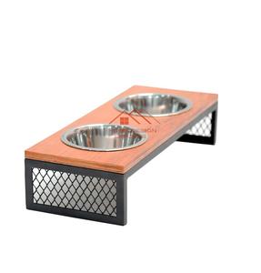 2024 <b>Stainless</b> <b>Steel</b> Elevated <b>Bowl</b> Pet Feeder Fashion Wooden Pet Food Smart Automatic <b>Dog</b> Feeder - Product Image 5