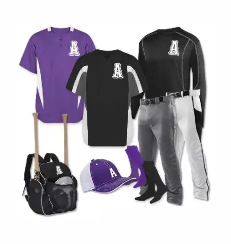 OEM Großhandel Great Quality Baseball-Paket Baseball Team Jersey mit Hose Langarm Shirt Rucksack und Spieler Socken Unisex