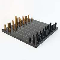 Coffret d'échecs de luxe en laiton écologique, décoratif, design classique haut de gamme pour enfants, pièces en métal artisanales, personnalisation de la marque